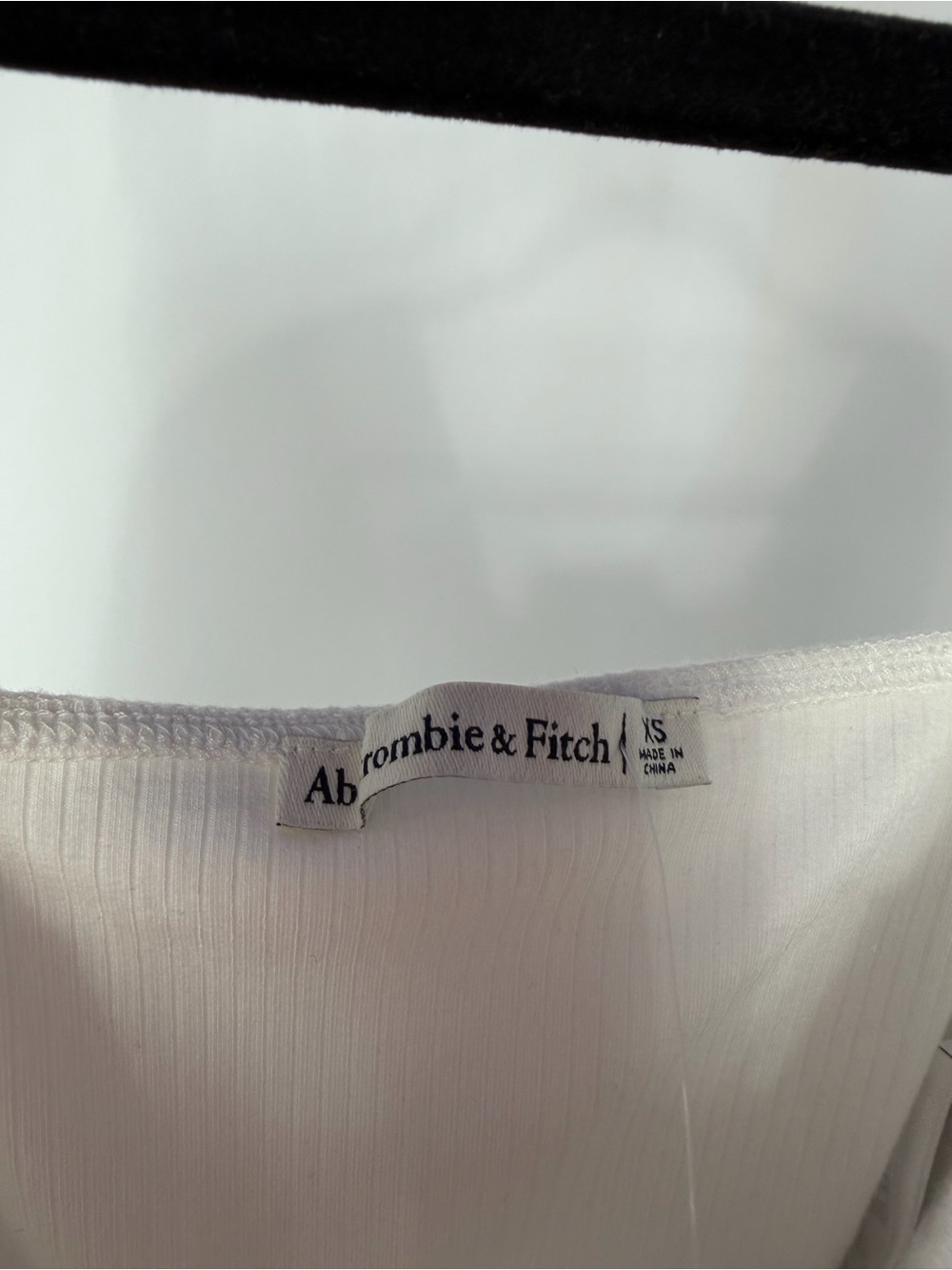 NWT Abercrombie & Fitch Puff Long Sleeve Ribbed‎ Bodice Blouse in White XS - Picture 5 of 7
